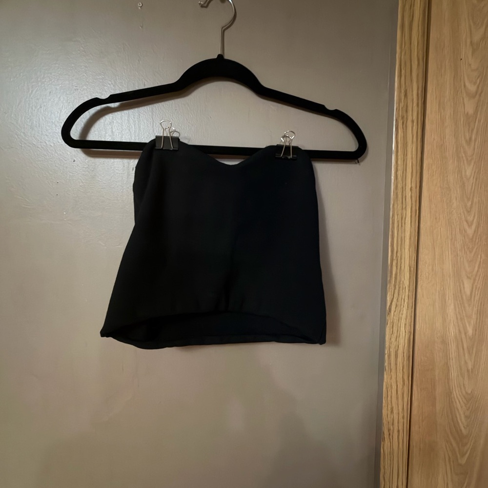 Zara Strapless Black Crop Top